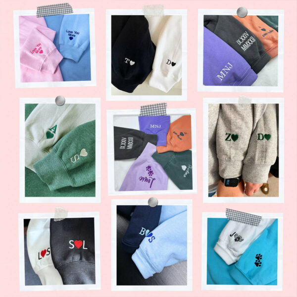 Custom Embroidered Spider Web Heart Matching Hoodies for Couples, Personalized Couple Sweatshirt, Couple Embroidered Sweatshirt, Valentine's Day Gifts Idea For Him Her - Image 6