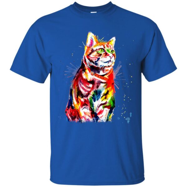 Cat T Shirt Cat Colorful Tie Dye Cat Colorful Tye Dye Kitten T-Shirt - Image 2