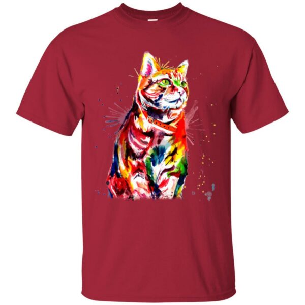 Cat T Shirt Cat Colorful Tie Dye Cat Colorful Tye Dye Kitten T-Shirt - Image 4