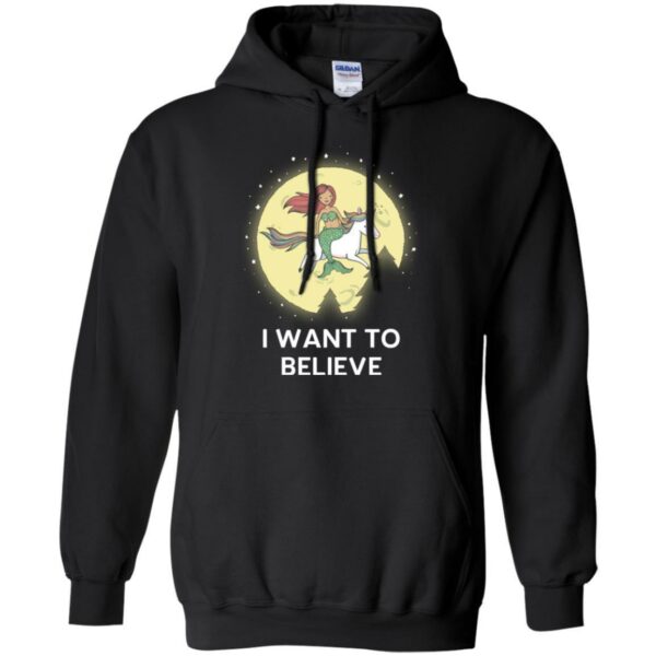 Mermaid T-Shirt I Mermaid Want To Believe With Her Unicorn For Funny Gift T-Shirt - Image 8
