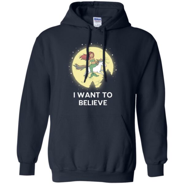 Mermaid T-Shirt I Mermaid Want To Believe With Her Unicorn For Funny Gift T-Shirt - Image 9