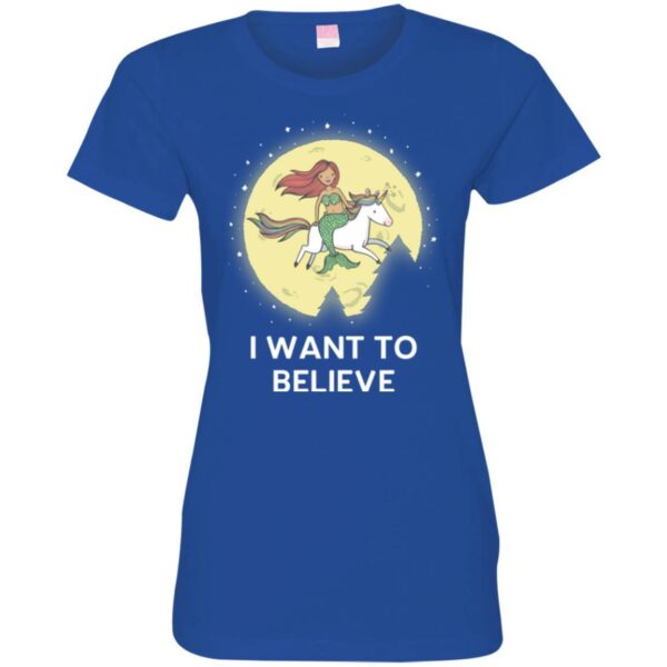 Mermaid T-Shirt I Mermaid Want To Believe With Her Unicorn For Funny Gift T-Shirt - Image 11