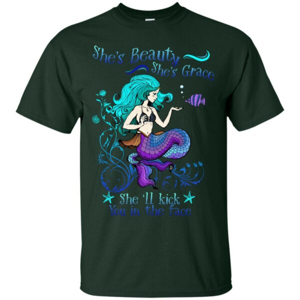 She Will Kick You In The Face T-shirt & Hoodie For Mermaid - Image 2