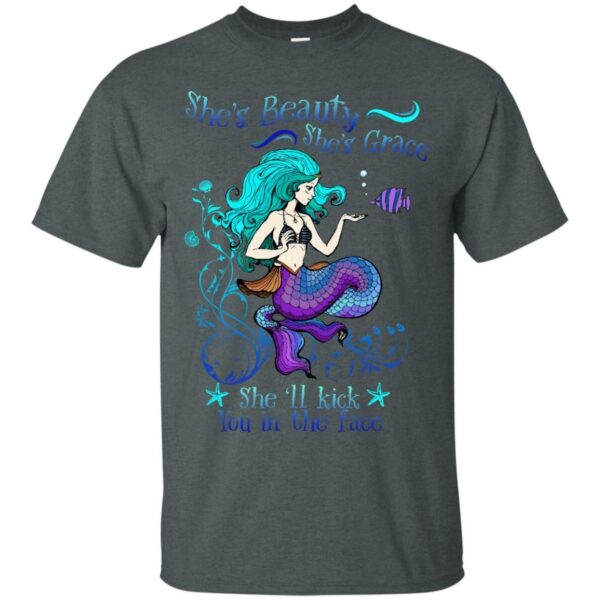 She Will Kick You In The Face T-shirt & Hoodie For Mermaid - Image 3