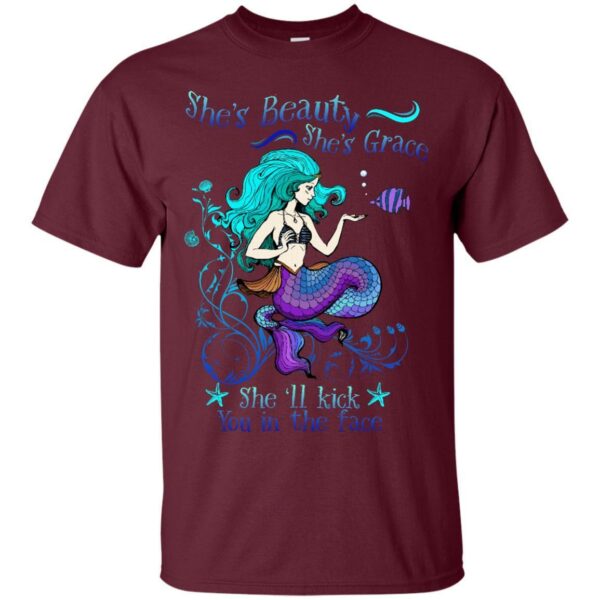 She Will Kick You In The Face T-shirt & Hoodie For Mermaid - Image 4