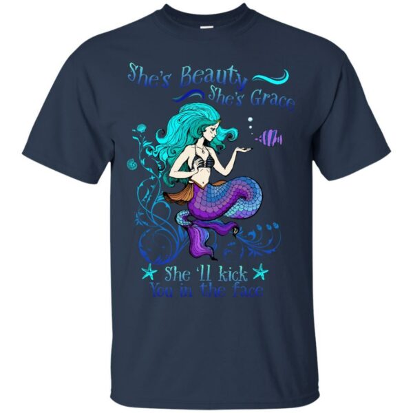 She Will Kick You In The Face T-shirt & Hoodie For Mermaid - Image 5