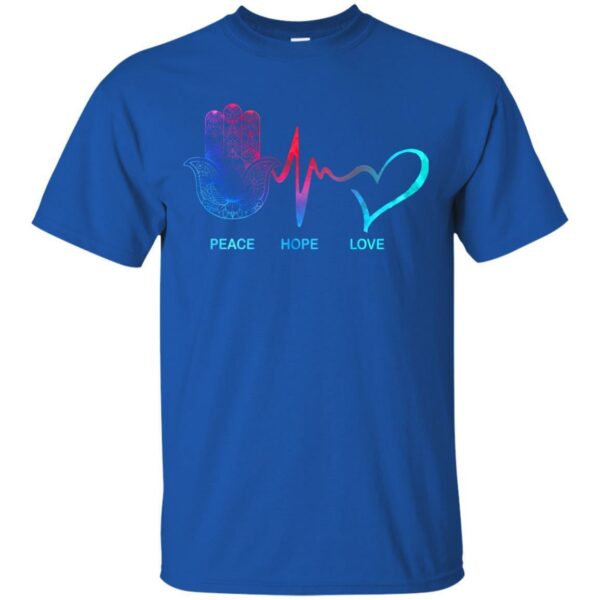 Yoga T-Shirt Peace Hope Love Harmsa Heartbeat Shirts - Image 2