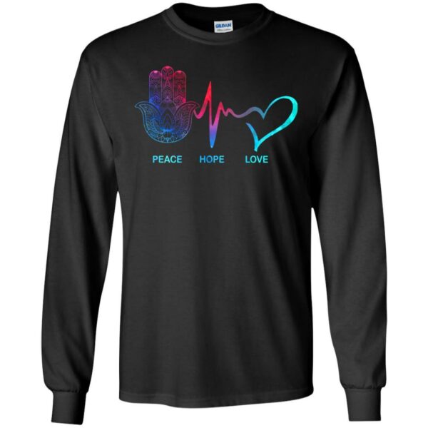 Yoga T-Shirt Peace Hope Love Harmsa Heartbeat Shirts - Image 5