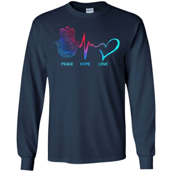 Yoga T-Shirt Peace Hope Love Harmsa Heartbeat Shirts - Image 6