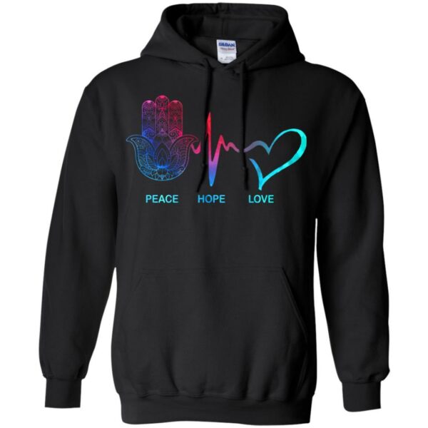 Yoga T-Shirt Peace Hope Love Harmsa Heartbeat Shirts - Image 8