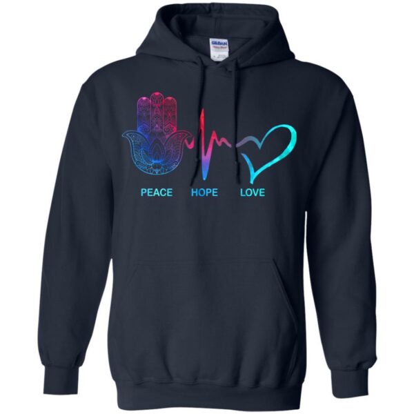 Yoga T-Shirt Peace Hope Love Harmsa Heartbeat Shirts - Image 9