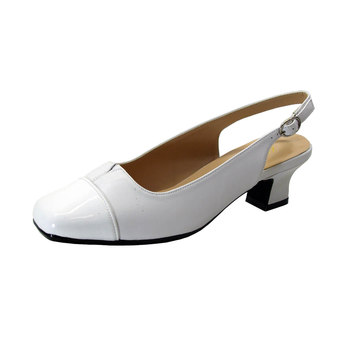 PEERAGE Luciana Women's Wide Width Leather Slingback Pumps